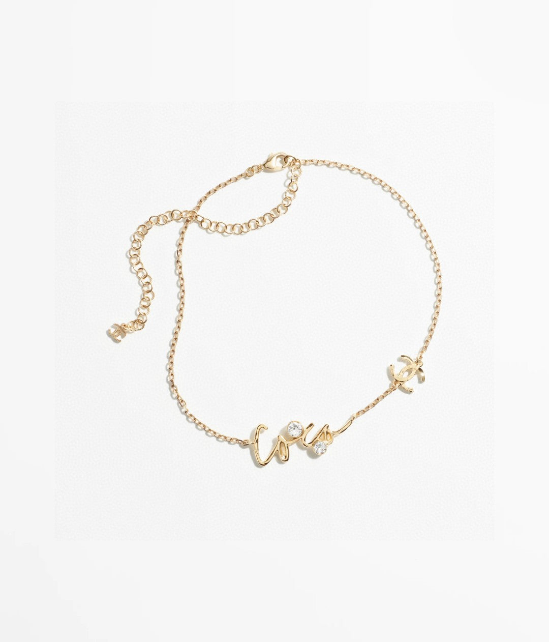 Double-C Emblem Pendant Necklace in Polished Metal-Tone – Design 062 main product view
