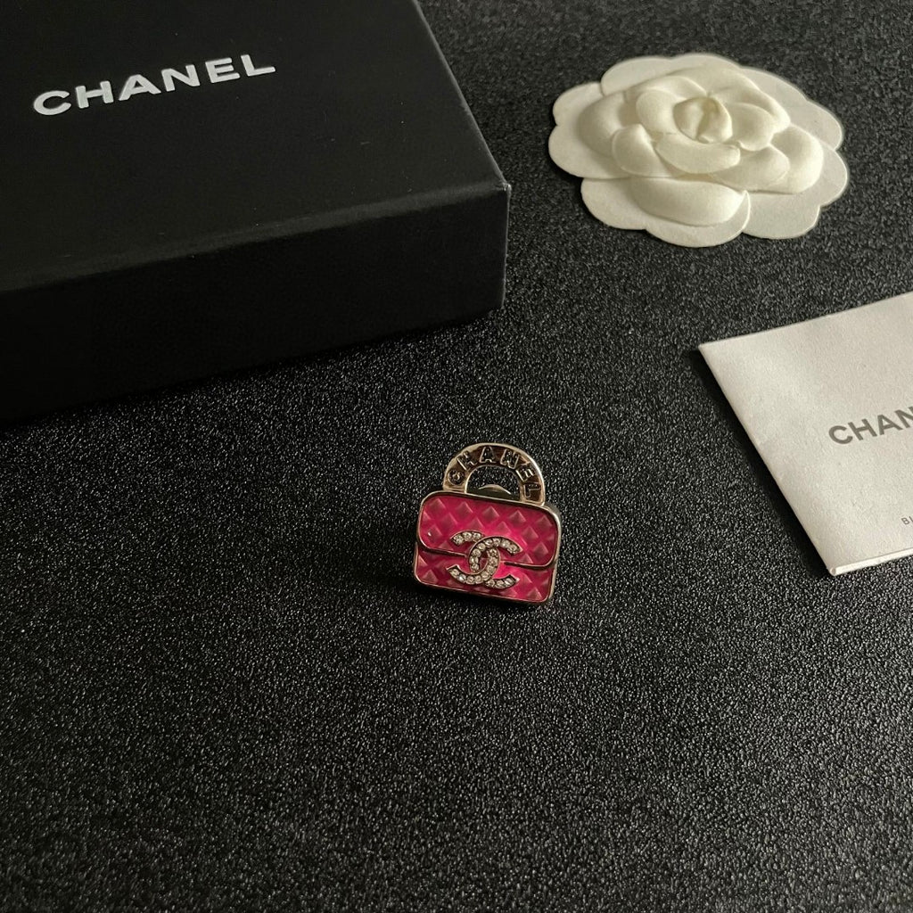 Double-C Emblem Brooch in Polished Metal-Tone – Design 070 styled product view