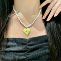 Double-C Emblem Pearl-Detail Pendant Necklace – Pearl Detail – Design 106 main product view