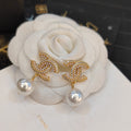 Letter Pearl-Detail Stud Earrings – Pearl Detail main product view