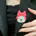 Double-C Emblem Brooch in Polished Metal-Tone – Design 047 main product view