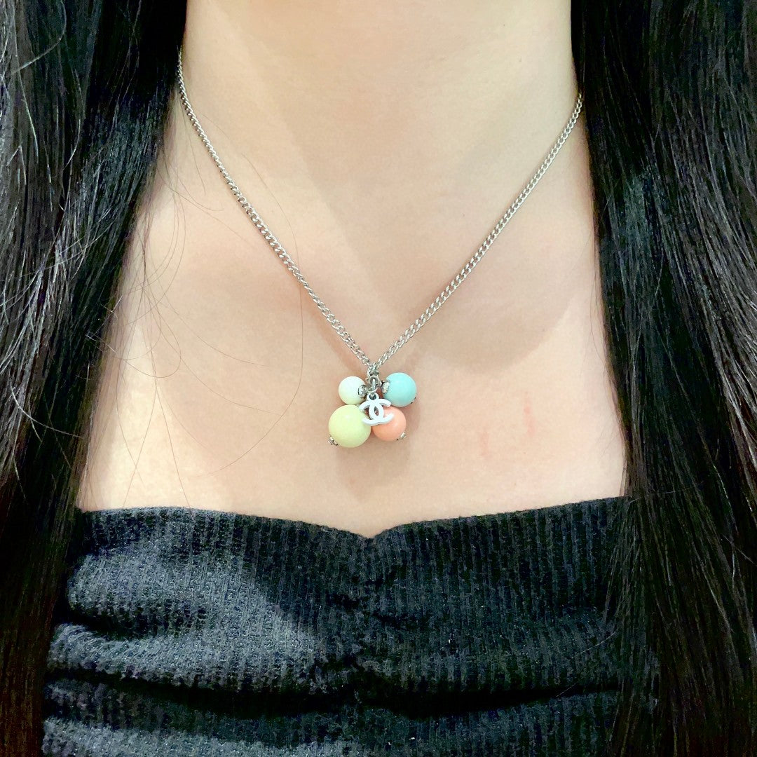 Signature Emblem Pendant Necklace in Polished Metal-Tone – Design 056 detail view