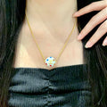 Double-C Emblem Crystal-Accent Pendant Necklace – Design 029 main product view