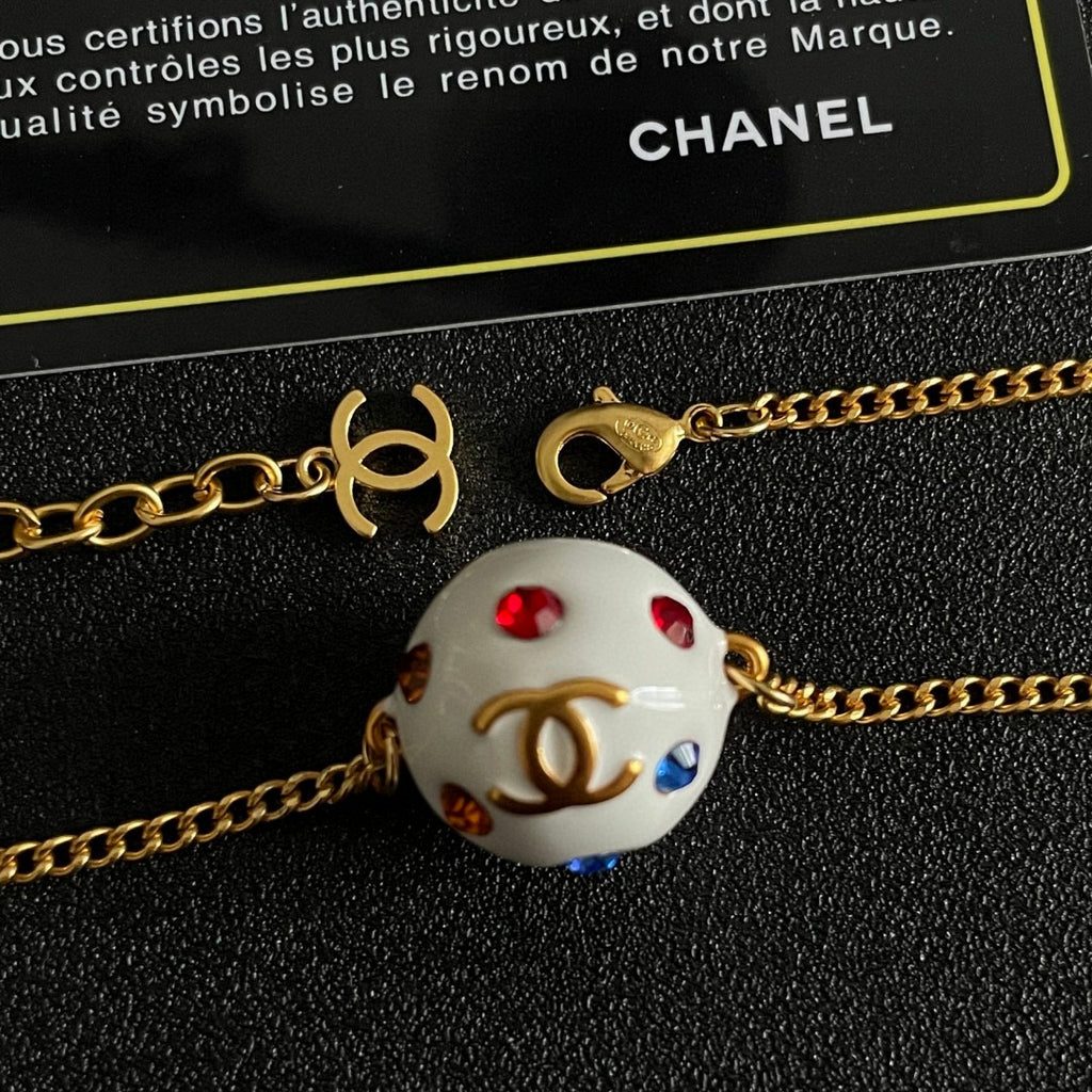 Double-C Emblem Crystal-Accent Pendant Necklace – Design 029 main product view