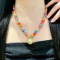 Double-C Emblem Pearl-Detail Pendant Necklace – Pearl Detail – Design 050 main product view