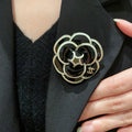 Camellia Brooch in Polished Metal-Tone – Camellia Detail main product view