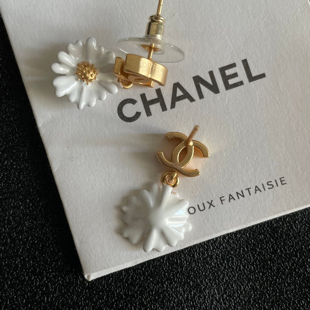Camellia Statement Earrings in Polished Metal-Tone – Camellia Detail – Design 003 main product view