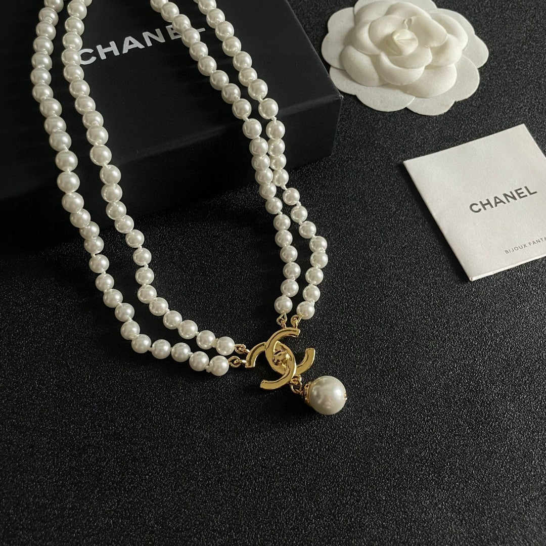 Signature Emblem Pendant Necklace in Polished Metal-Tone – Design 047 styled product view
