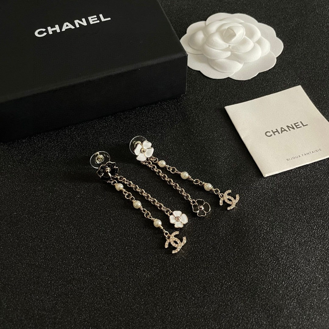 Camellia Statement Earrings in Polished Metal-Tone – Camellia Detail detail view