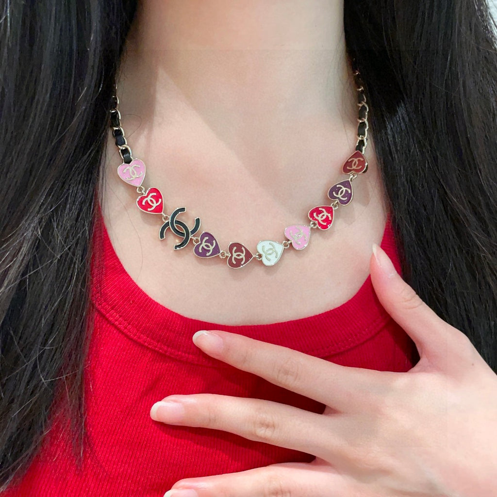 Heart Pendant Necklace in Polished Metal-Tone front product view