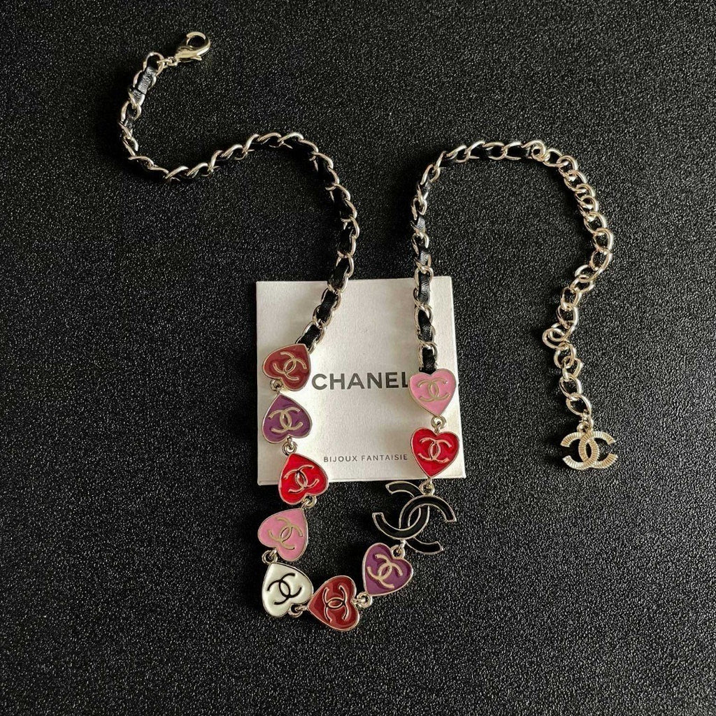 Heart Pendant Necklace in Polished Metal-Tone close-up detail