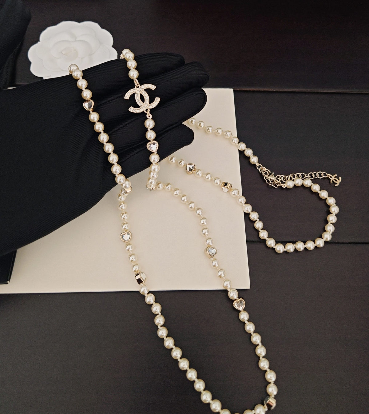 Heart Pearl-Detail Pendant Necklace – Pearl Detail – Design 004 front product view