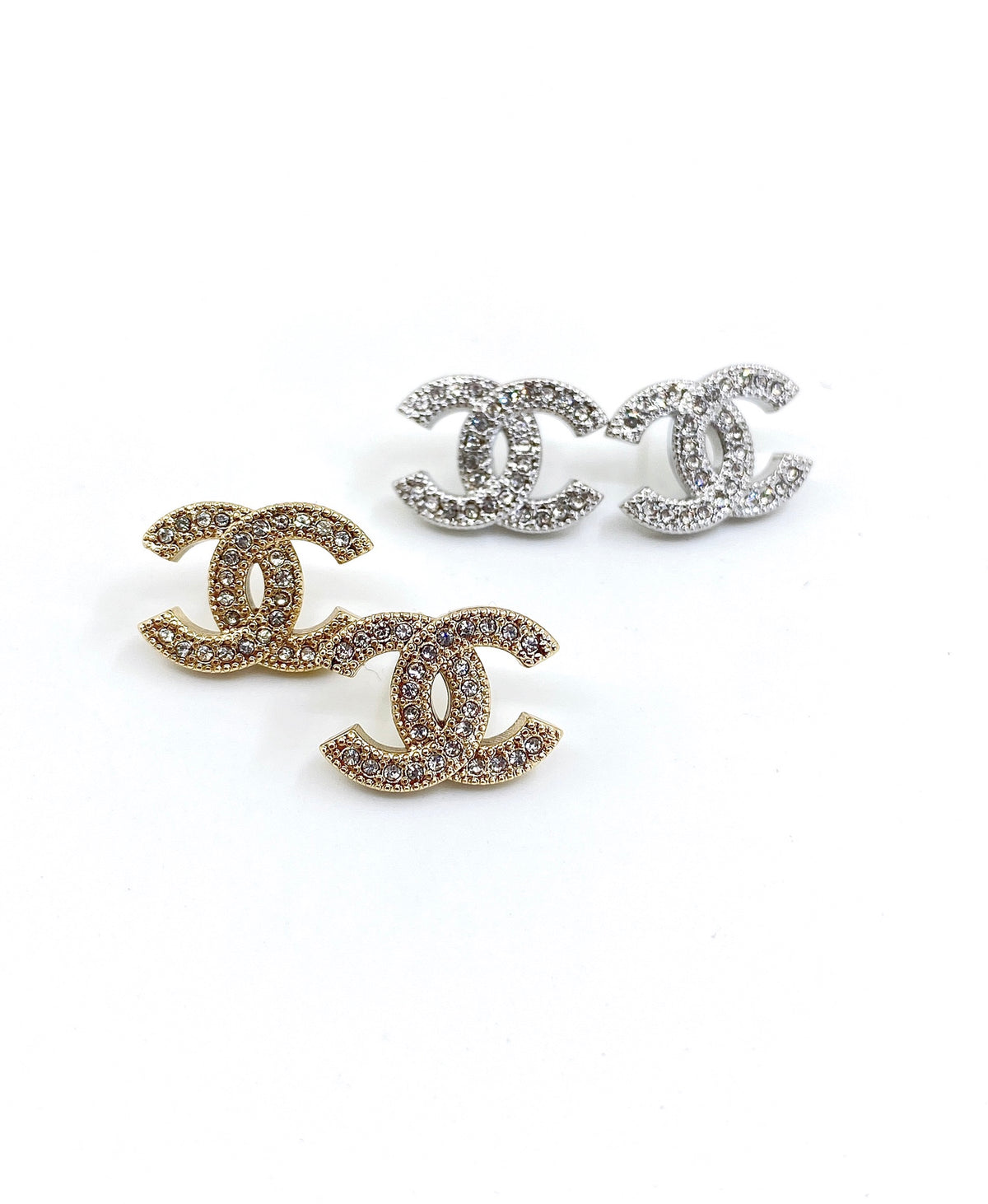 Signature Emblem Stud Earrings in Gold-Tone – Design 032 main product view