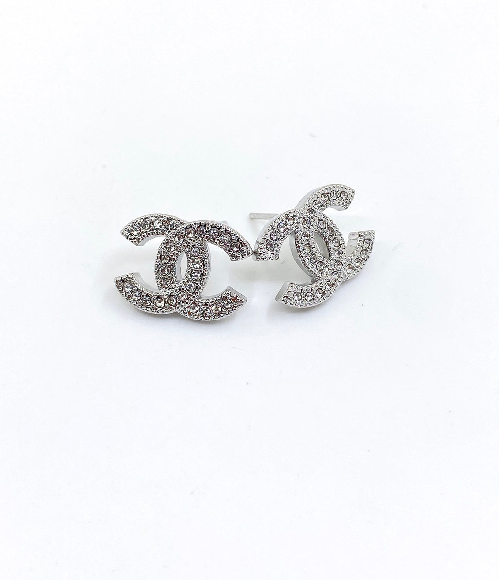 Signature Emblem Stud Earrings in Gold-Tone – Design 032 styled product view