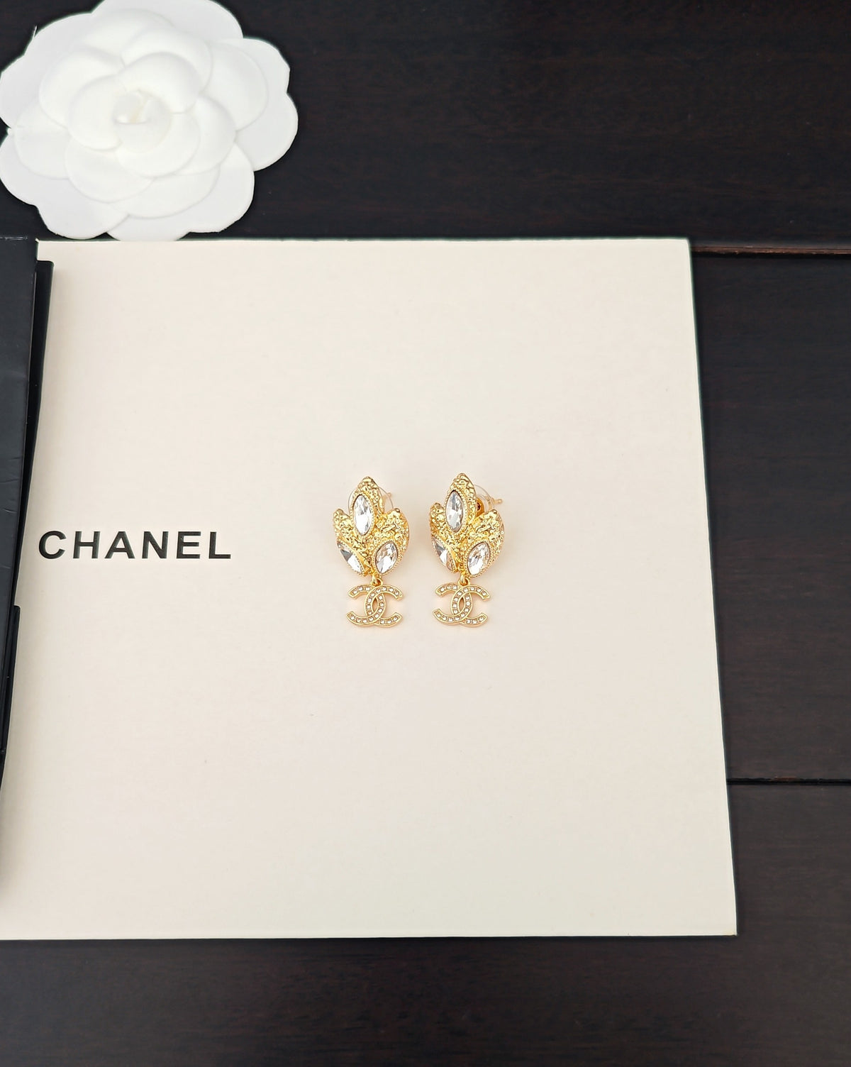 Signature Emblem Crystal-Accent Statement Earrings – Design 011 side detail