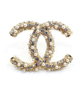 Double-C Emblem Brooch in Gold-Tone – Pearl Detail – Design 002 main product view
