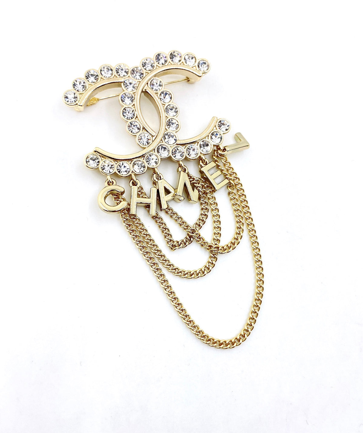 Letter Brooch in Gold-Tone – Design 002 detail view