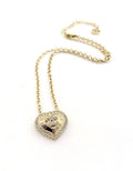 Heart Pendant Necklace in Gold-Tone – Heart Detail – Design 003 main product view