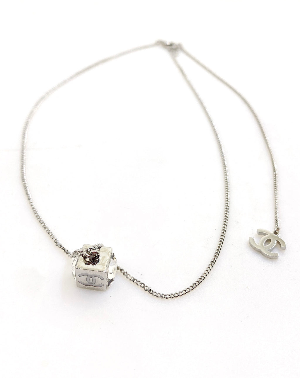 Signature Emblem Pendant Necklace in Gold-Tone – White Detail – Design 004 main product view