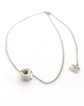 Signature Emblem Pendant Necklace in Gold-Tone – White Detail – Design 004 main product view