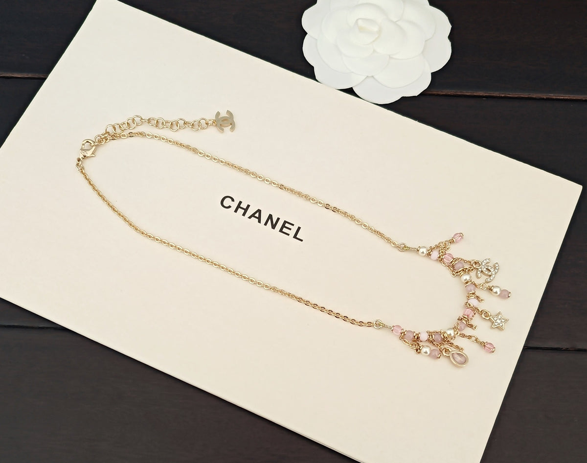 Signature Emblem Pendant Necklace in Gold-Tone – Design 033 close-up detail