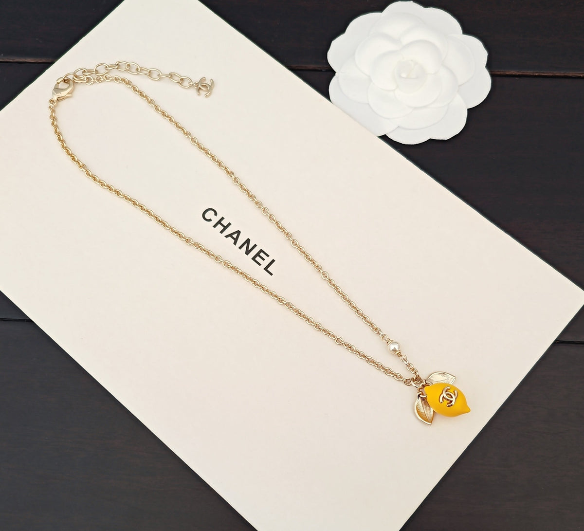 Signature Emblem Pendant Necklace in Gold-Tone – Design 031 close-up detail