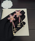 Floral Jewelry Accessory in Gold-Tone – Pink Detail main product view
