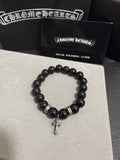 Gothic Emblem Beaded Bracelet in Antique Silver-Tone – Design 35 main product view