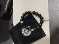 Gothic Emblem Beaded Bracelet in Antique Silver-Tone – Design 30 main product view