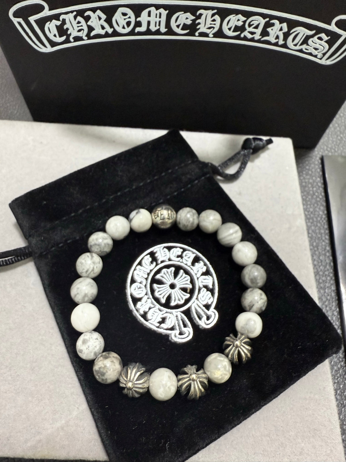 Gothic Emblem Jewelry Accessory in Antique Silver-Tone – Design 03 front product view