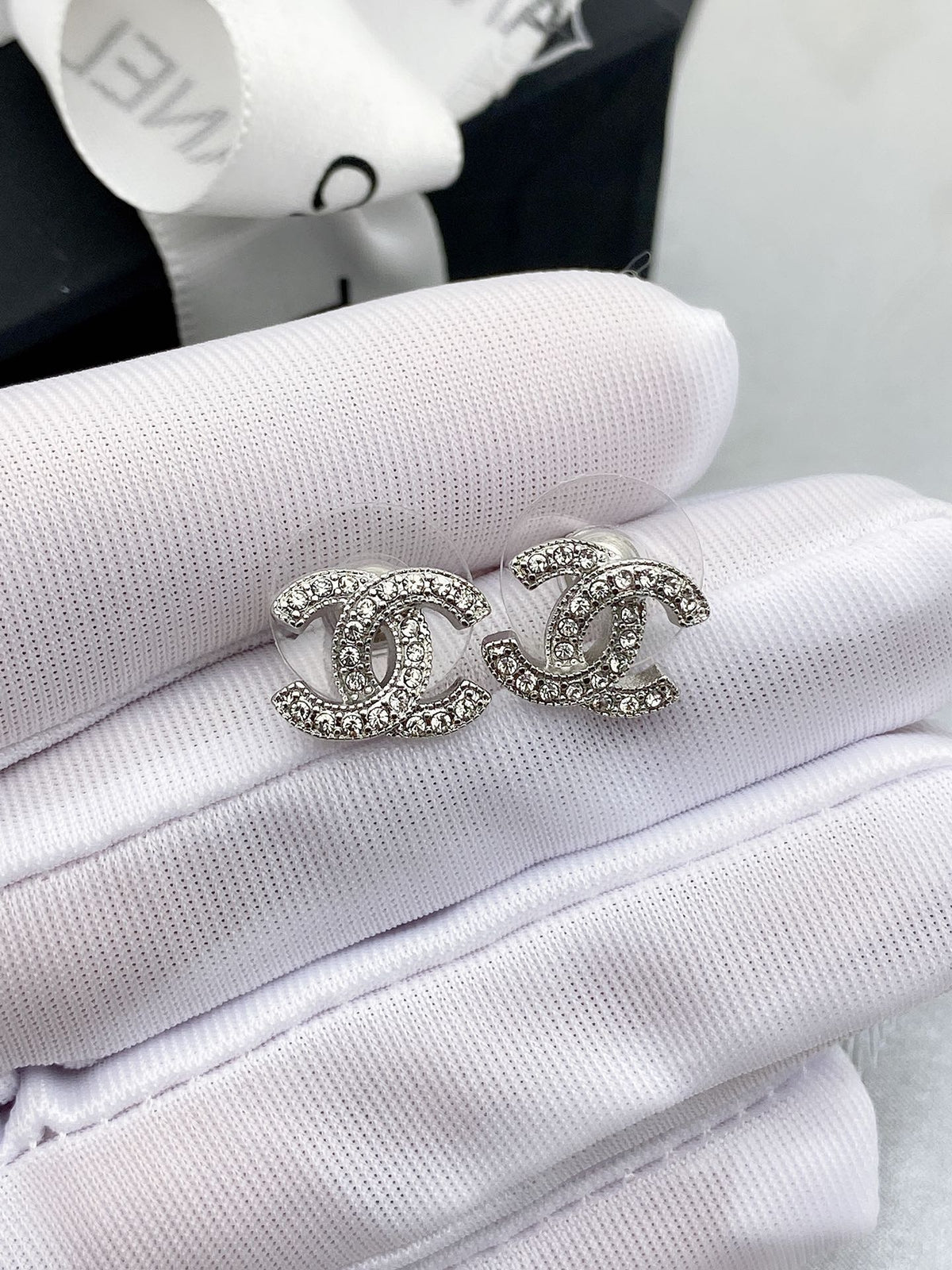 Signature Emblem Stud Earrings in Gold-Tone – Design 021 close-up detail