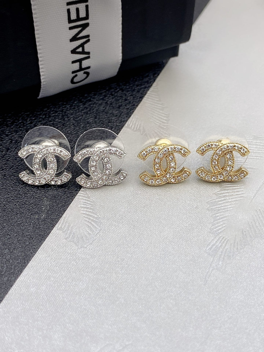 Signature Emblem Stud Earrings in Gold-Tone – Design 029 main product view
