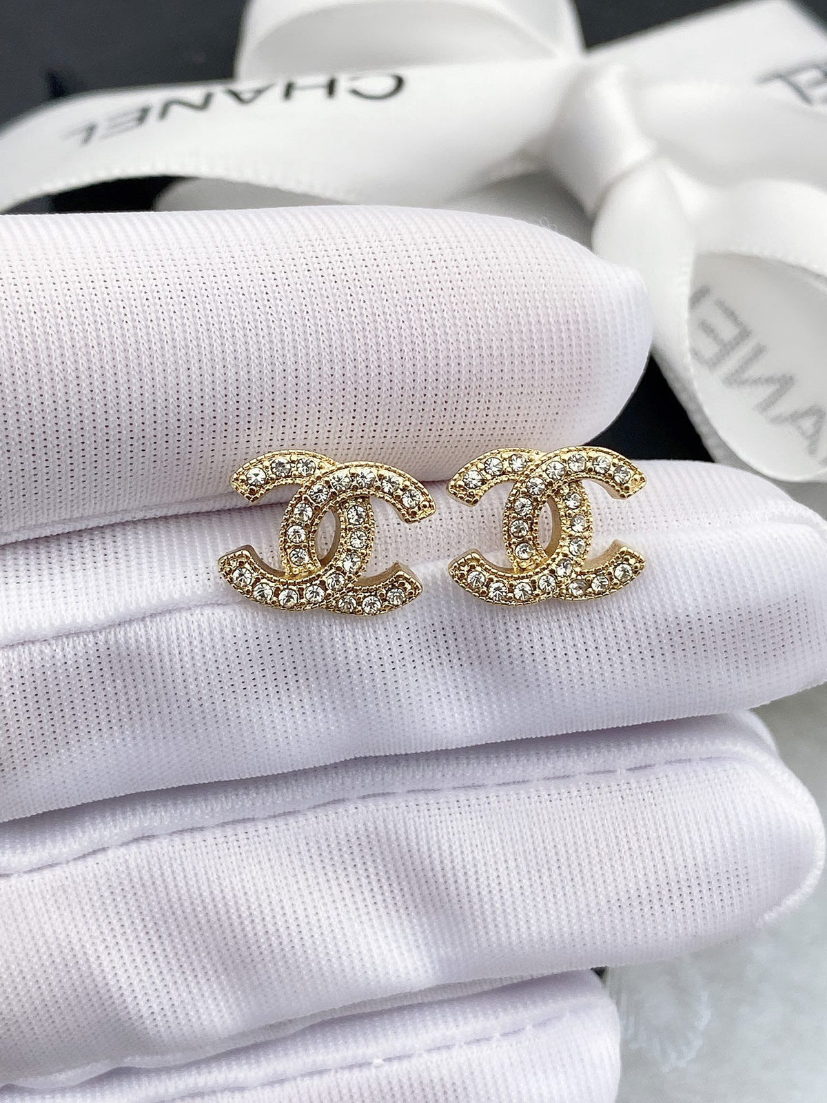 Signature Emblem Stud Earrings in Gold-Tone – Design 029 main product view