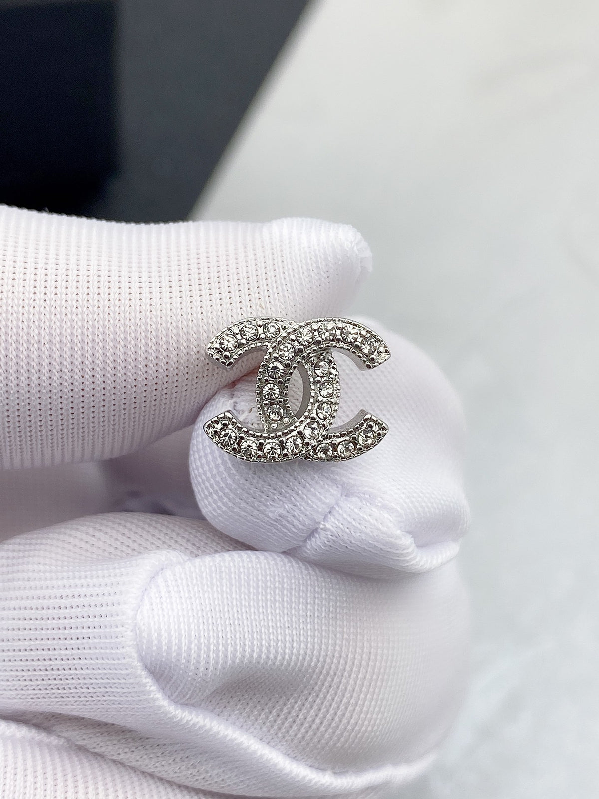 Signature Emblem Stud Earrings in Gold-Tone – Design 057 front product view