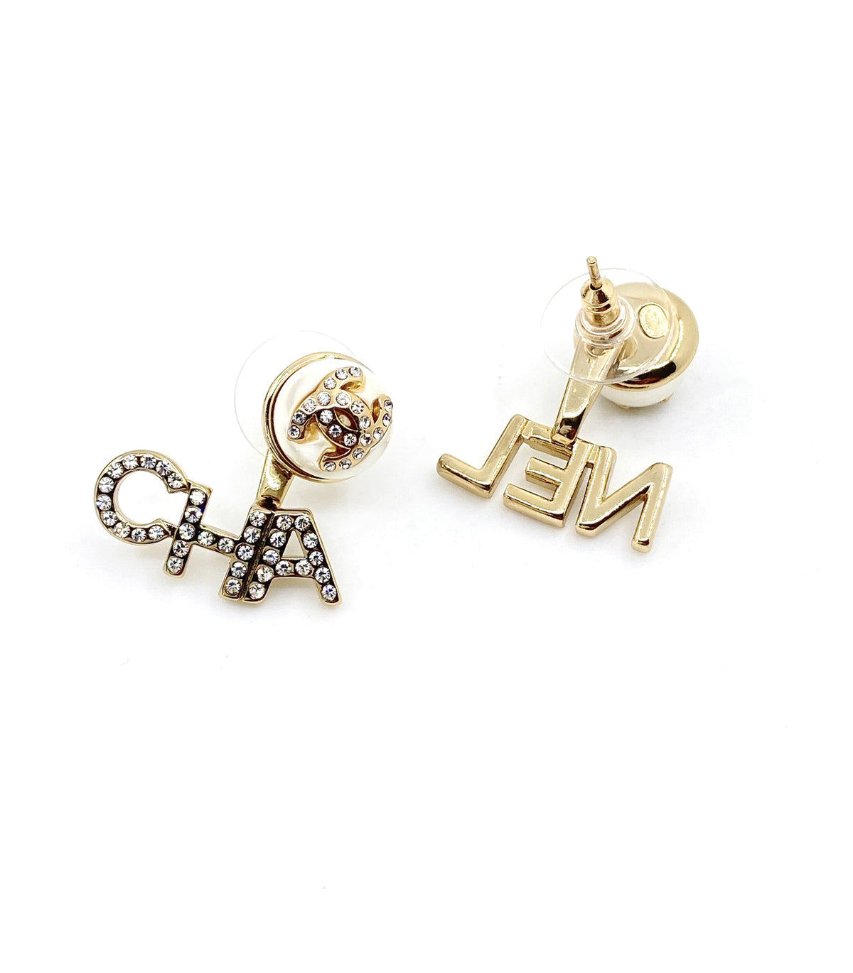 Letter Statement Earrings in Gold-Tone – Design 003 main product view