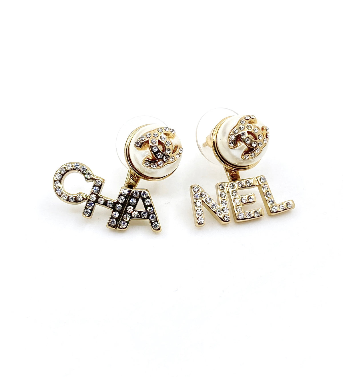 Letter Statement Earrings in Gold-Tone – Design 002 main product view