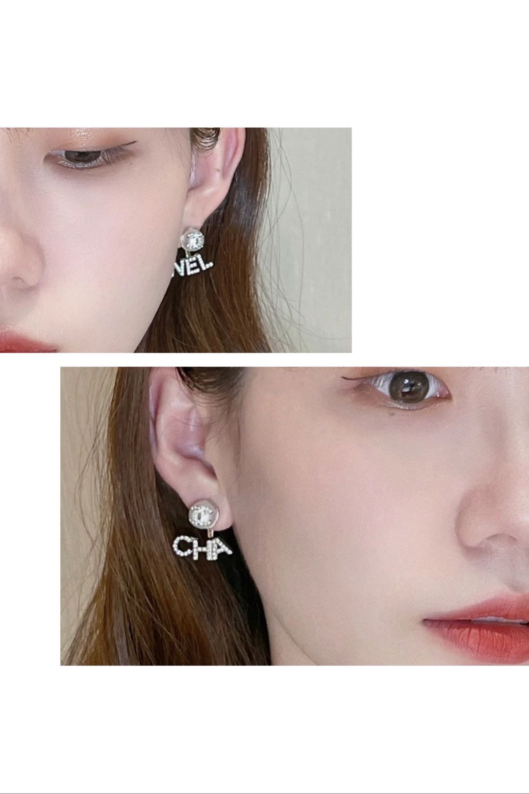 Letter Statement Earrings in Gold-Tone – Design 002 front product view
