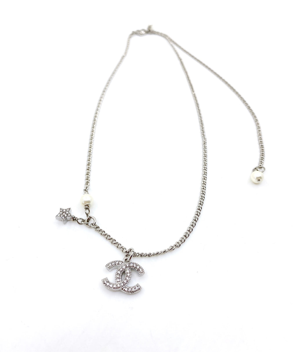 Star Pendant Necklace in Polished Metal-Tone – Star Detail – Design 003 main product view