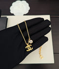 Signature Emblem Crystal-Accent Pendant Necklace – White Detail – Design 002 main product view