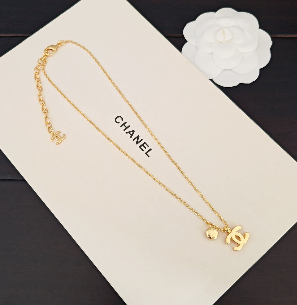 Signature Emblem Crystal-Accent Pendant Necklace – White Detail – Design 004 detail view