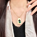 Camellia Pendant Necklace in Polished Metal-Tone – Camellia Detail – Design 018 main product view