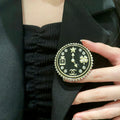 Double-C Emblem Brooch in Polished Metal-Tone – Design 003 main product view