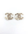 Double-C Emblem Pearl-Detail Stud Earrings – Pearl Detail – Design 007 main product view