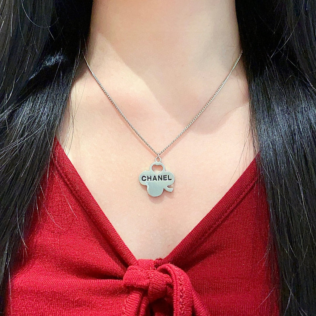 Camellia Pendant Necklace in Polished Metal-Tone – Camellia Detail – Design 024 detail view