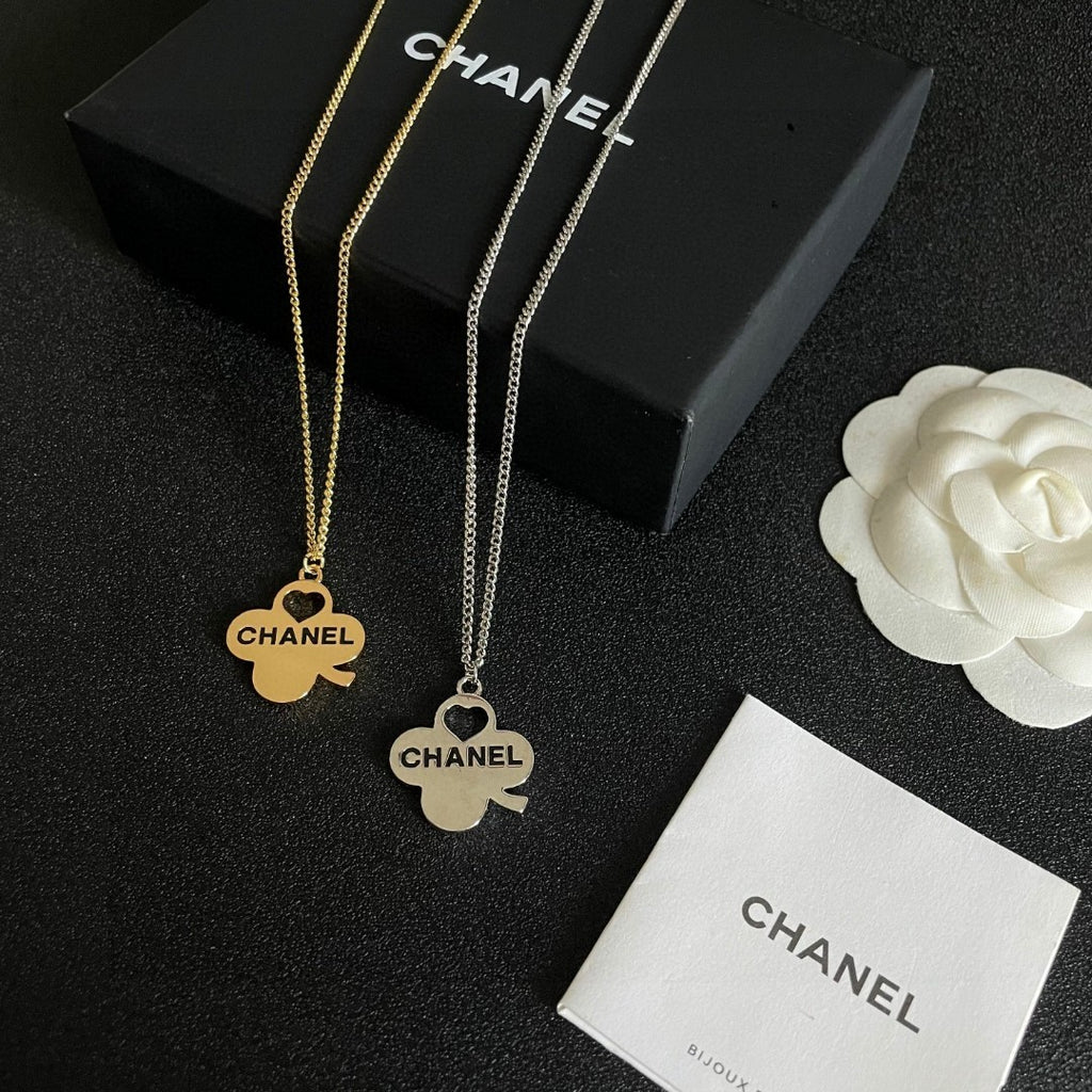 Camellia Pendant Necklace in Polished Metal-Tone – Camellia Detail – Design 022 side detail
