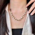 Double-C Emblem Pearl-Detail Pendant Necklace – Pearl Detail – Design 114 main product view