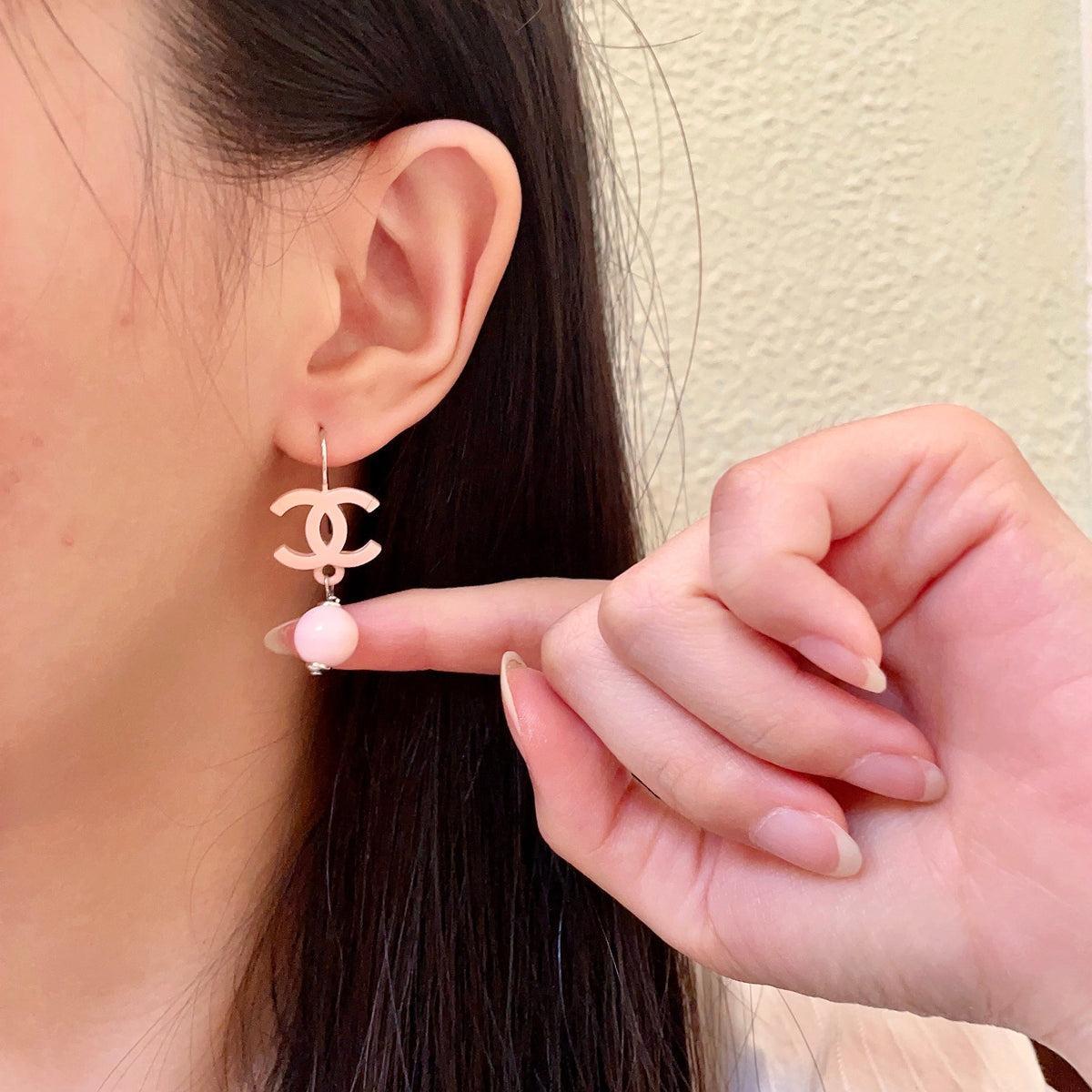 Double-C Emblem Statement Earrings in Polished Metal-Tone – Design 027 front product view