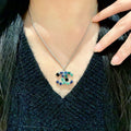 Double-C Emblem Pendant Necklace in Polished Metal-Tone – Design 077 main product view