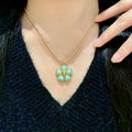 Camellia Pendant Necklace in Polished Metal-Tone – Camellia Detail – Design 016 main product view