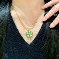 Camellia Pendant Necklace in Polished Metal-Tone – Camellia Detail – Design 015 main product view